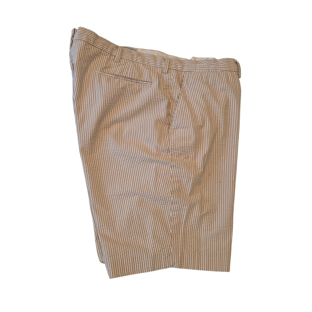Polo Ralph Lauren Mens Seersucker Shorts Tan White Striped Cotton 40 - Picture 3 of 12